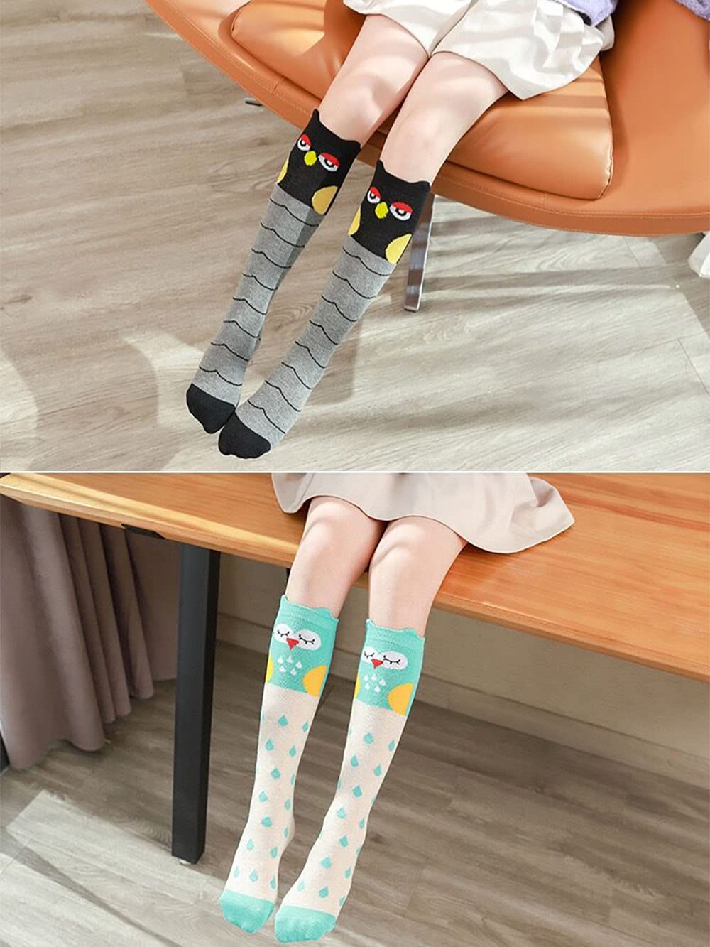 FedMois Mädchen Kniestrümpfe über Knie Socken 6er Pack