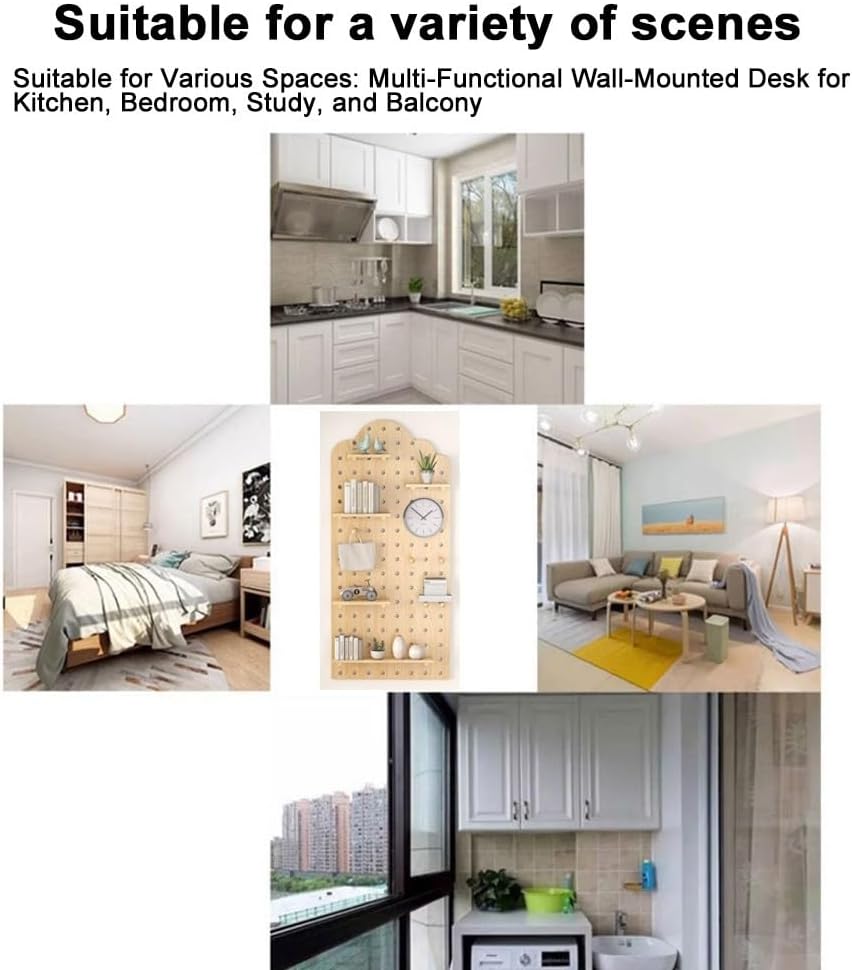 Wooden Wall Organizer Kit - Versatile Wall-Mounted Storage Solution for Home Office, Craft Room, and Garage - Stylish Display & Organization System