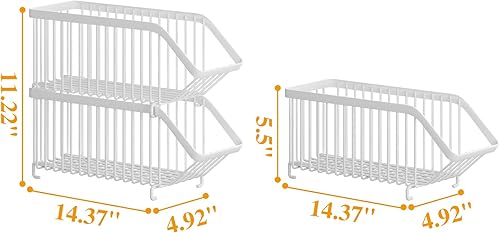 Miniatura 3 de GILLAS Paquete de 4 organizadores apilables de latas de soda para refrigerador, dispensador de latas, estante de almacenamiento de alimentos