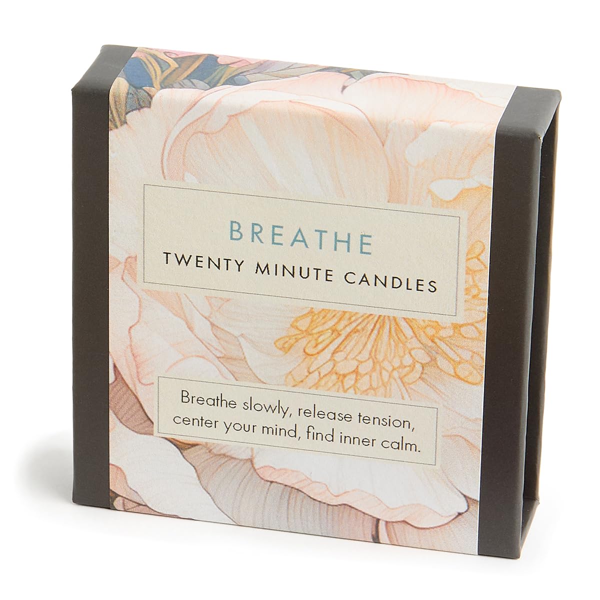 Cotton & Grey Natural Signature Collection - Breathe (Floral) By - 12 Pure Beeswax Twenty Minute Candles With Ceramic Holder