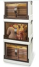 دولاب ميني برايم ايليت من زد ال زيدان غامق - 3 أدوار - لون بيج فاتح وعسلي، بلاستيك.