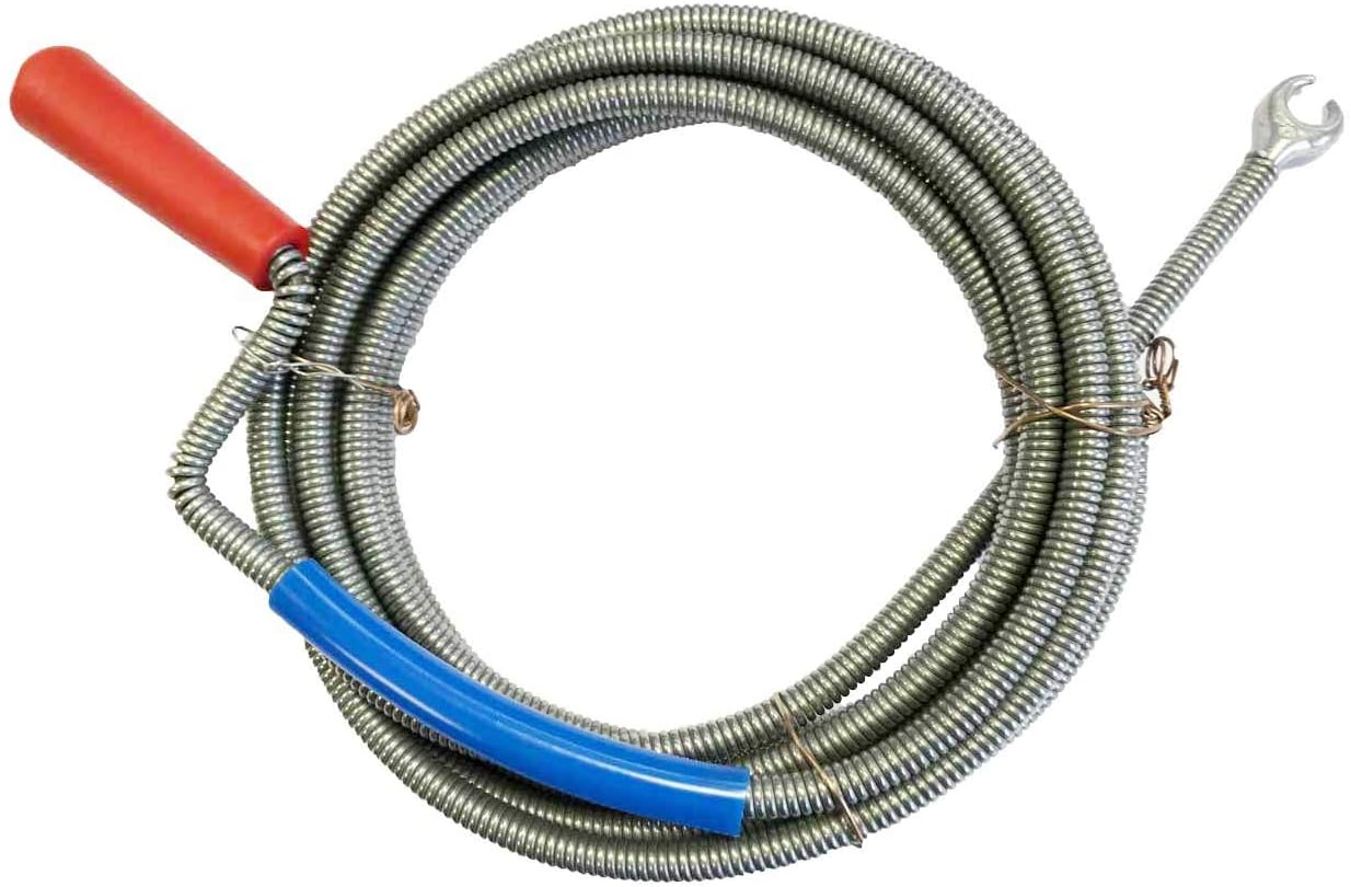 BDHYYM Rohrreinigungsspirale 5m – Mit 8 Schneidköpfen & Adaptern – Manuell Oder Elektrisch – Für Küche, Bad & Toilette