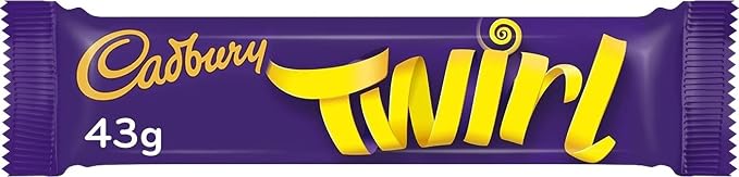 Cadbury Twirl, Dos Barritas Rellenas de Chocolate con Leche Cadbury en Espirales, Deliciosas y Crujientes, 43 g