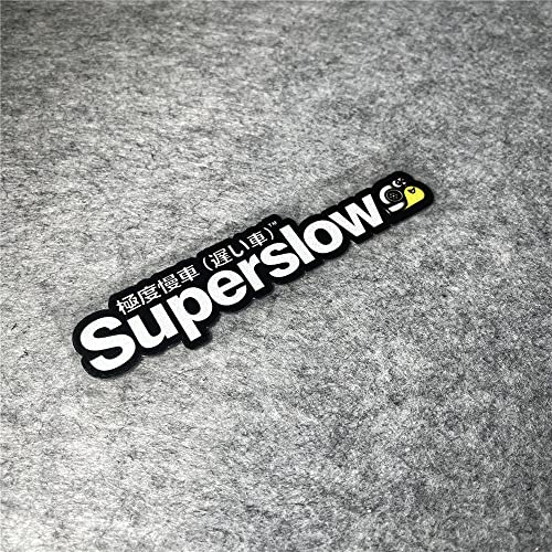 Image of Car Styling Sticker for Japanese Superslow Snail Creative Words Auto Oil Tank Window Body Vinyl Computer Case Motocross Decals (F 13x3cm Black 2PCS)