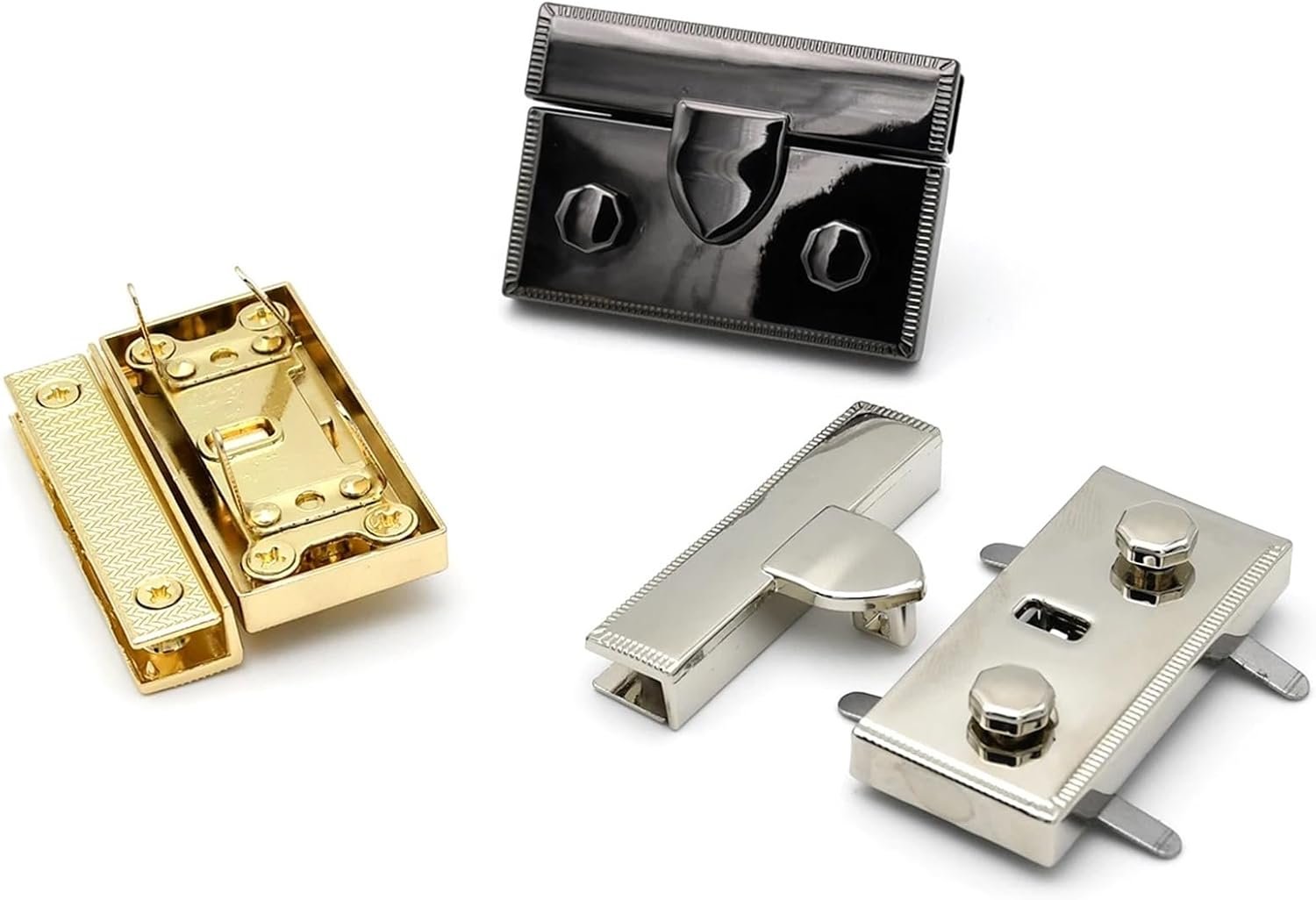 Metal Bag Turn Lock Press Squeeze Closure Clasp Buckle 1Pcs