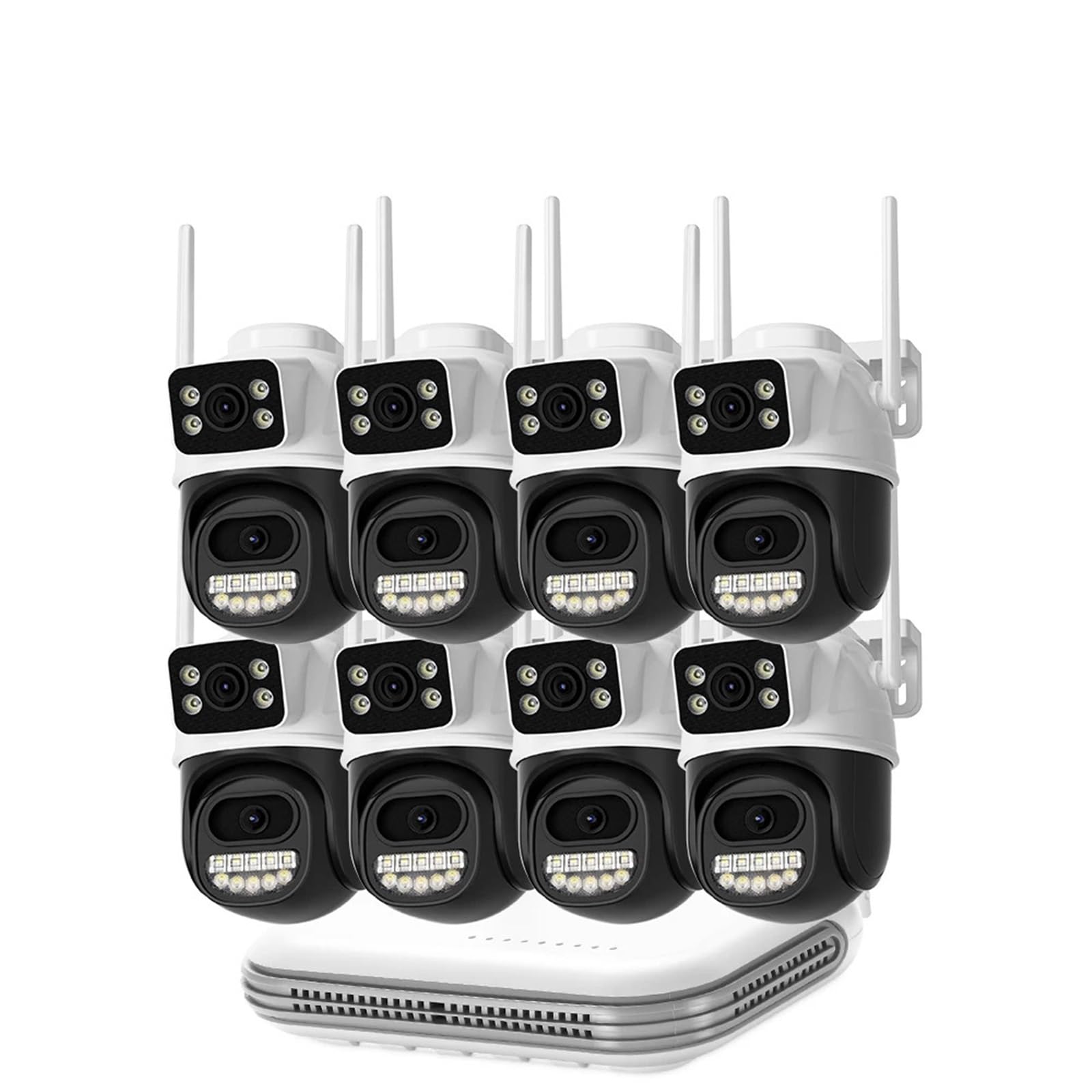 JVDDI 8MP Audio WiFi IP Camera Outdoor 8CH Mini NVR CCTV Security Kit Infrared Night Vision Wireless Video Surveillance Camera System(None,8pcs)