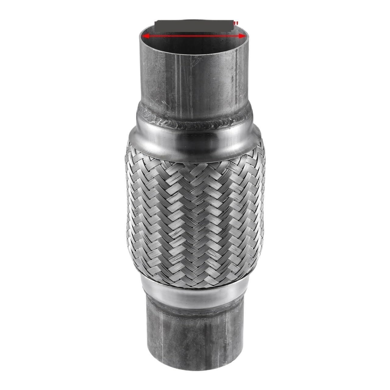 Produktbild von Auto Abgasrohr Universal 45mm 47mm 53mm 57mm 64mm 73mm 89mm Auspuff Flexrohr Edelstahl Doppelgeflecht Auspuffrohr Auspuff Abgasrohr (Size : 53x56x201mm
