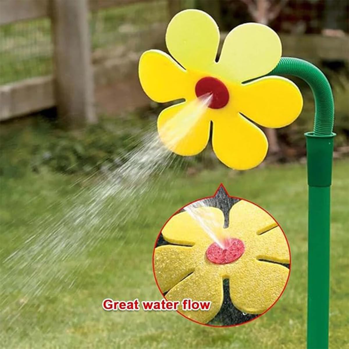 Namvo Arroseur Crazy Daisy, arroseur de marguerite dansante, arroseur drôle en forme de fleur, piquet d'arrosage de fleur dansante, pulvérisateur à rotation à 360° pour jouer/arroser