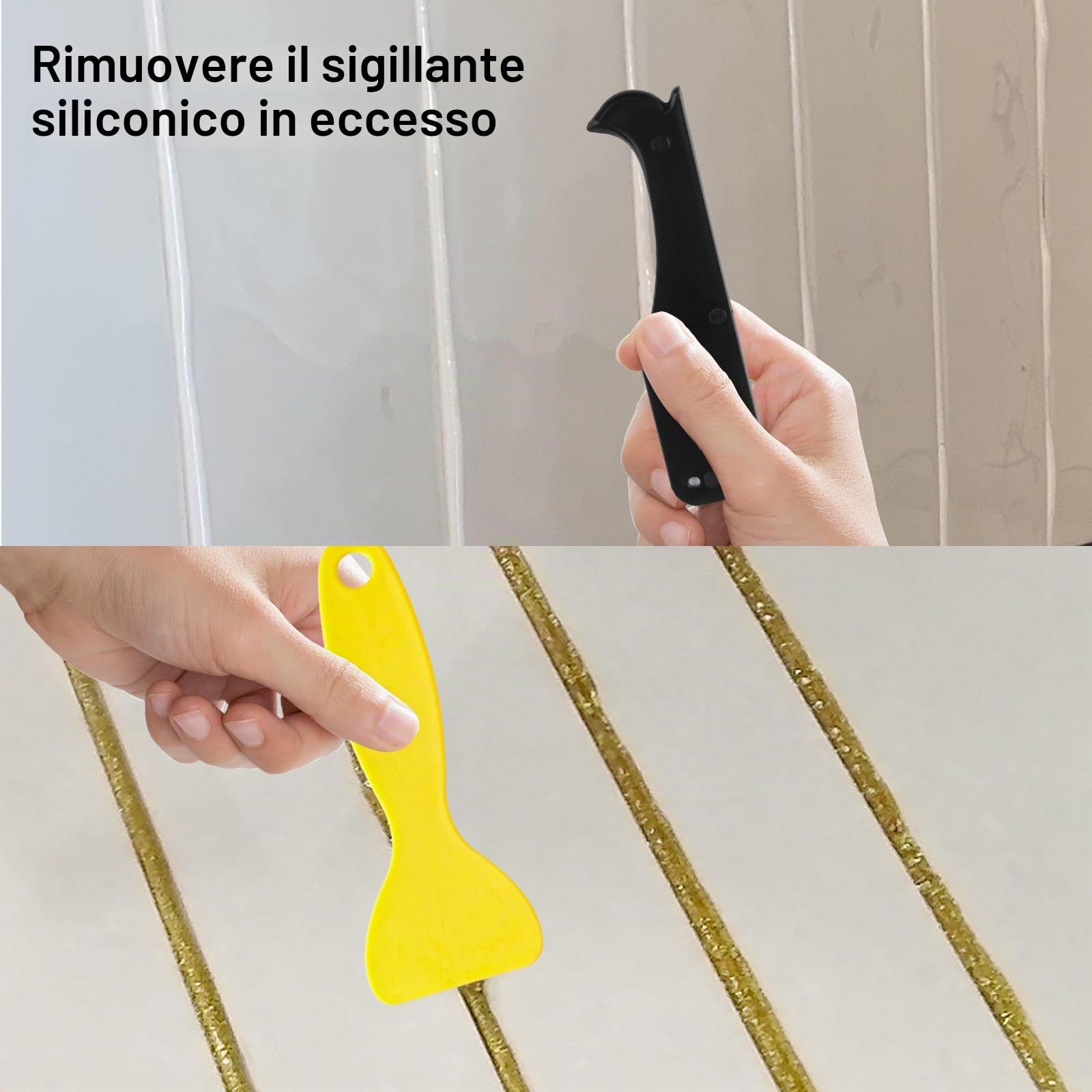 12 PZ Set di utensili per rimuovere il silicone, utensile per levigare le fughe in silicone e sigillatura in silicone, estrattore per fughe, estrattore per fughe, rimozione del silicone per cucina