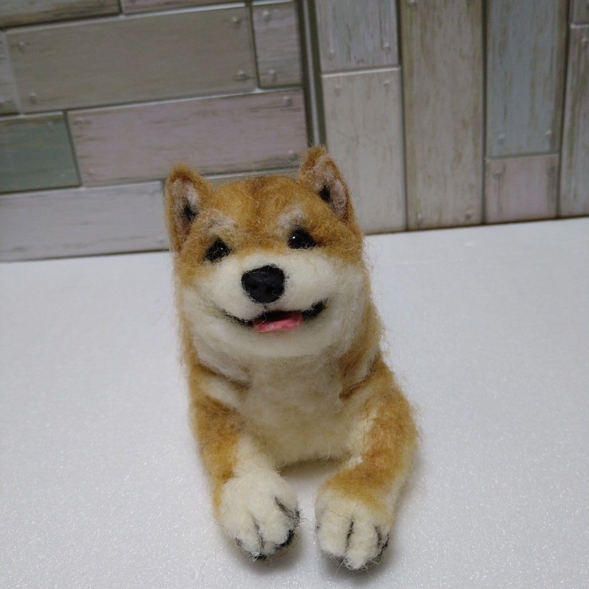 しあわせ顔の黒柴犬 羊毛フェルト 特別