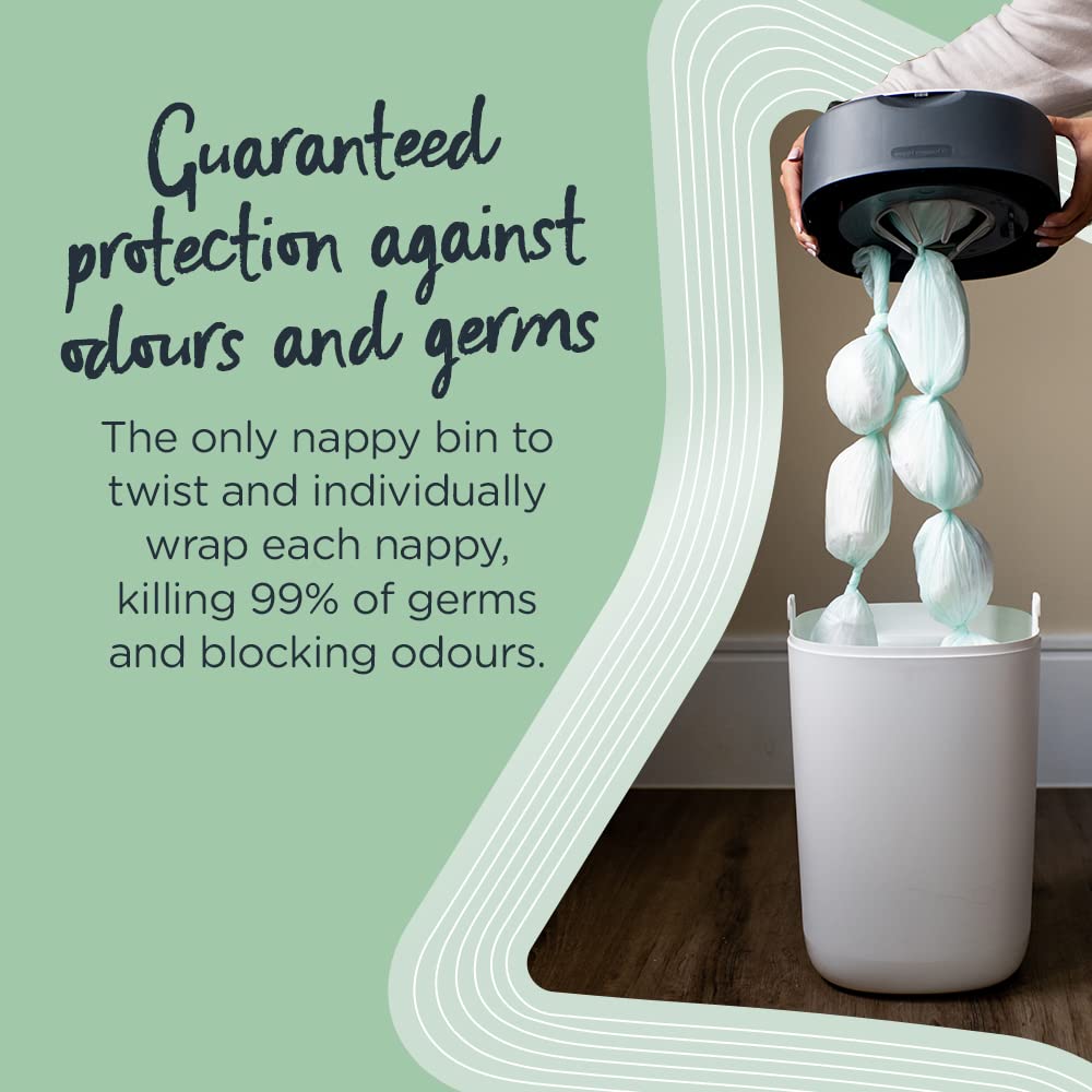 Tommee Tippee Ricariche per Mangiapannolini Twist And Click, con Pellicola Antibatterica Greenfilm Prodotta In Modo Biologico, 12 pezzi