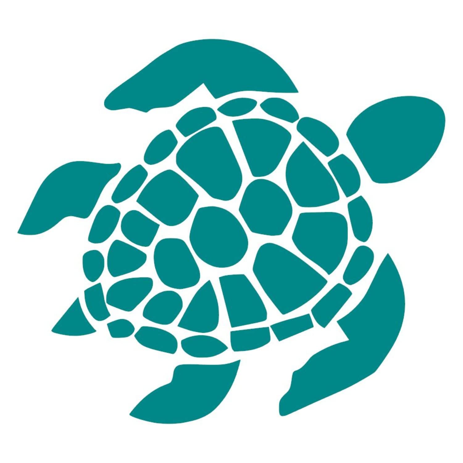 Sea Turtle [Pick Any Color] Vinyl Transfer Sticker Decal for Laptop/Car/Truck/Window/Bumper (3in x 2.7in [40-Pack], Turquoise)