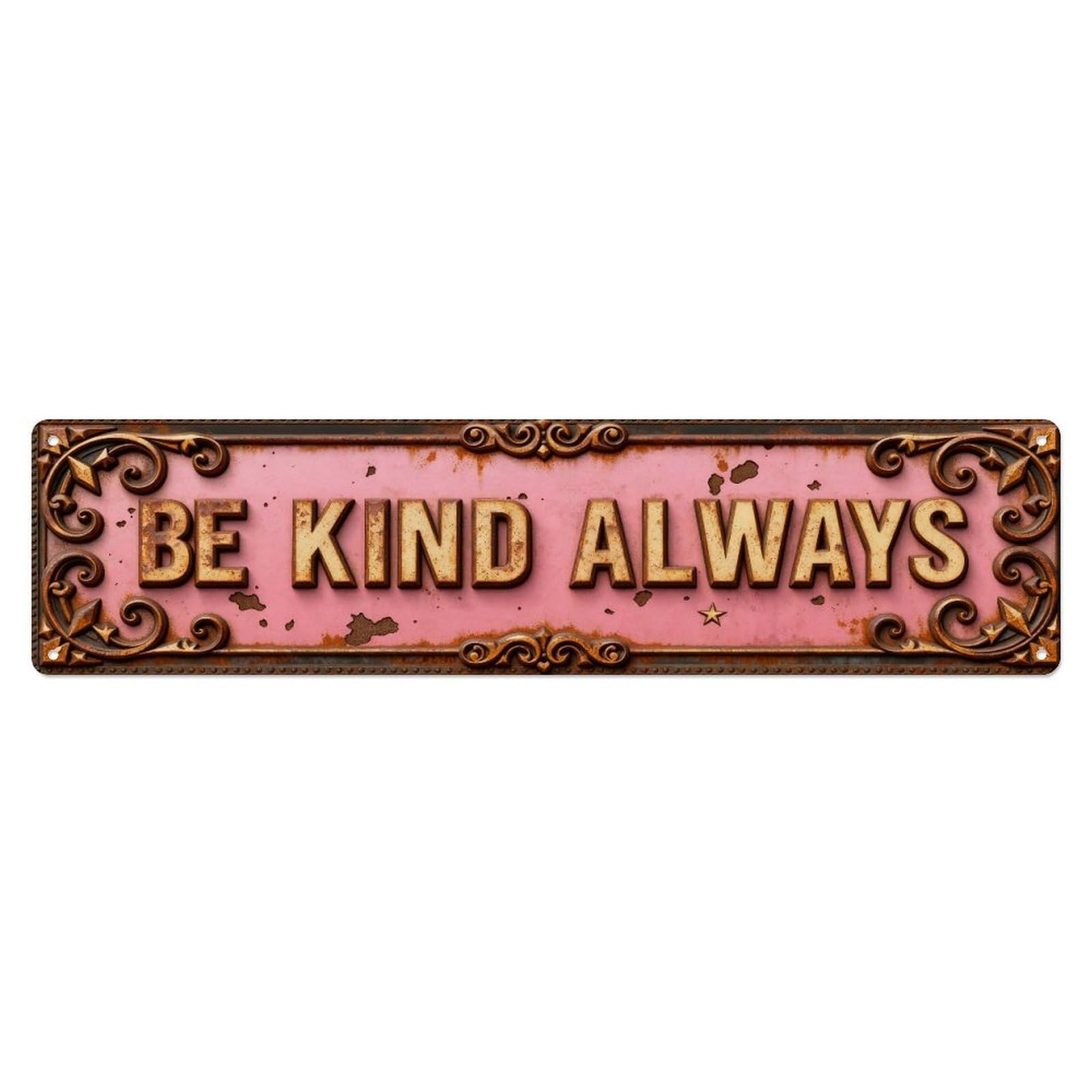 Iageret Vintage Be A Good Human Metal Tin Sign Retro Wall Decor, Bar Garage Cafe Kitchen Home Wall Art Poster Decoration 4X16inches