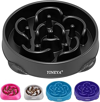 YINEYA4 Cups Slow Feeder Dog Bowls Large Breed, Anti-Choking Pet Supplies, Maze Dog Food Bowl, Puzzle Feeder That Slow Down Eating