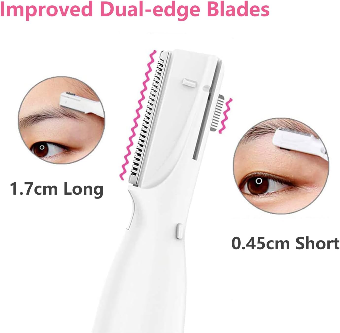 Eyebrow Trimmer, Precision Facial Hair Trimmer with Comb, Battery Operated Painless Electric Eyebrow Razor Facial Hair Remover Face