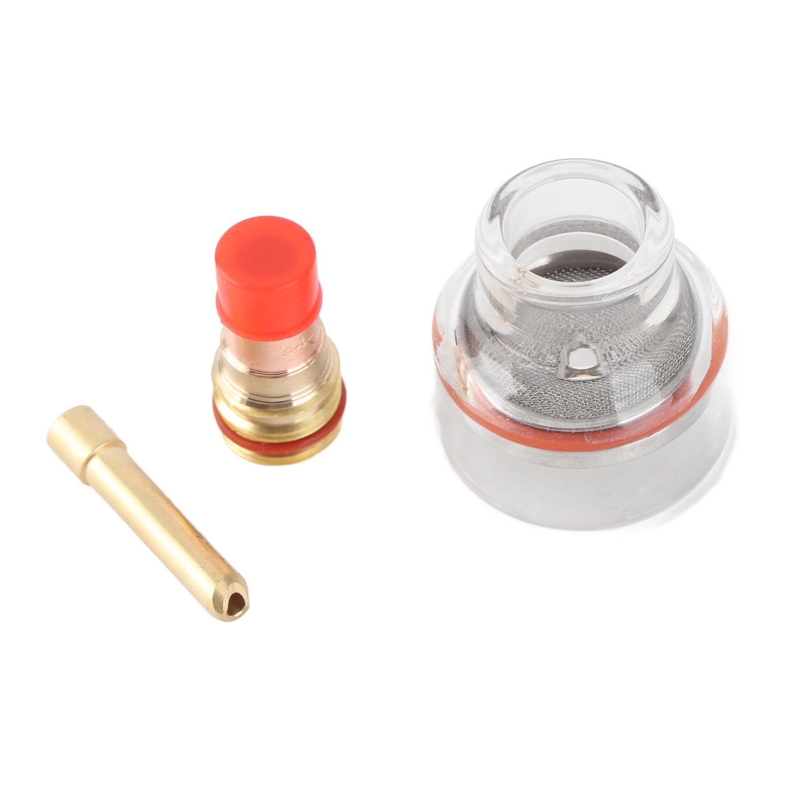 Kit de Lentilles à Gaz 6 Pièces, Accessoires de Soudage Tig, Kit de Lentilles à Gaz Tig, Tasse de Soudage en Verre, Corps de Pince en Cuivre, Tasse en Verre Transparent pour le