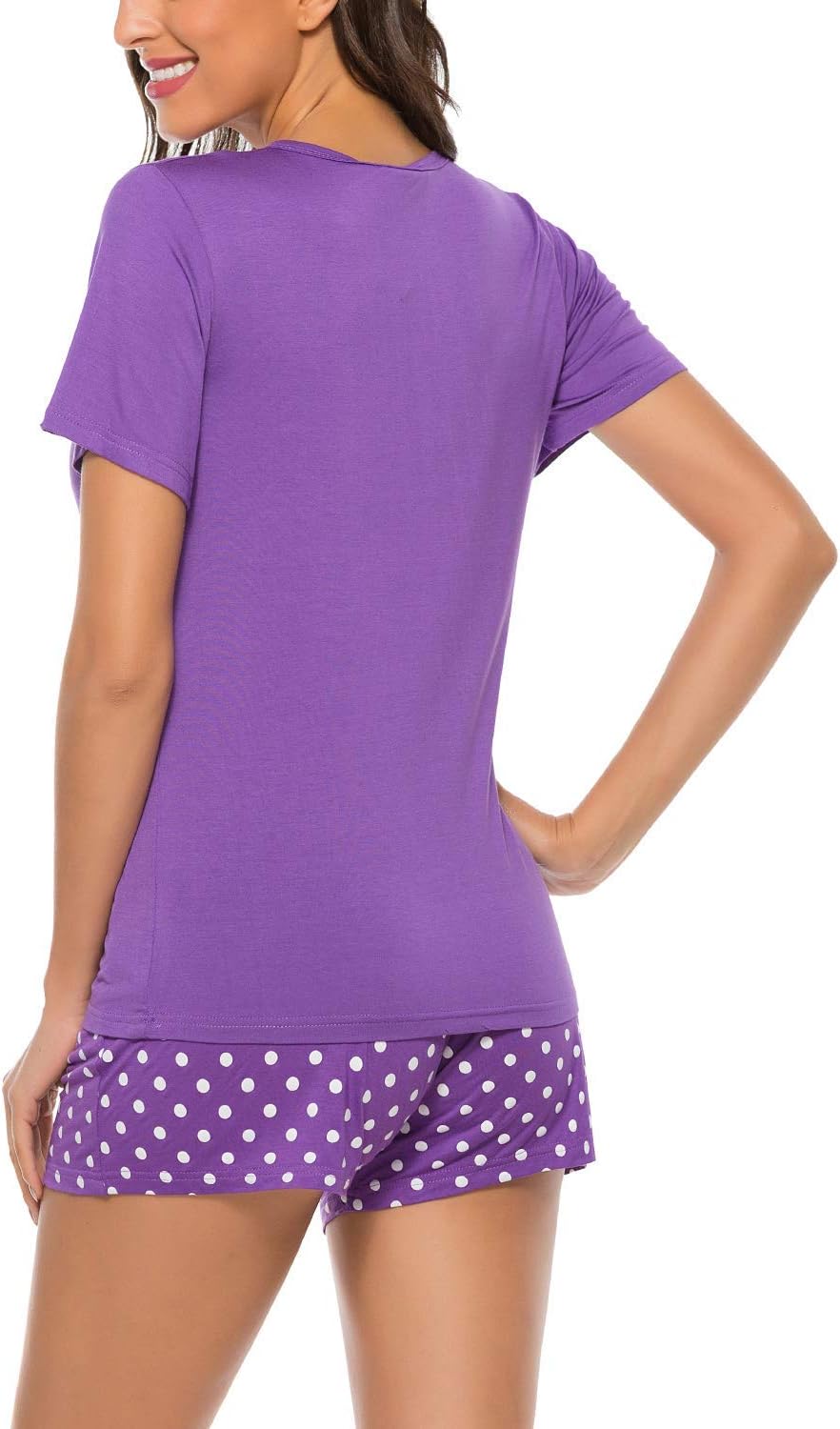 EISHOPEER Women's Pajamas Sets Cute Print Tee and Shorts Sleepwear Pjs Sets 2 Pieces Loungewear - Image 5