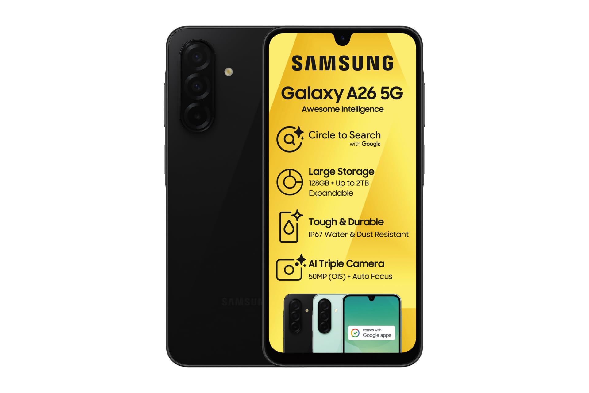 Samsung Smartphone - Galaxy A26 - Noir, 5G, 128 Go, Android 15
