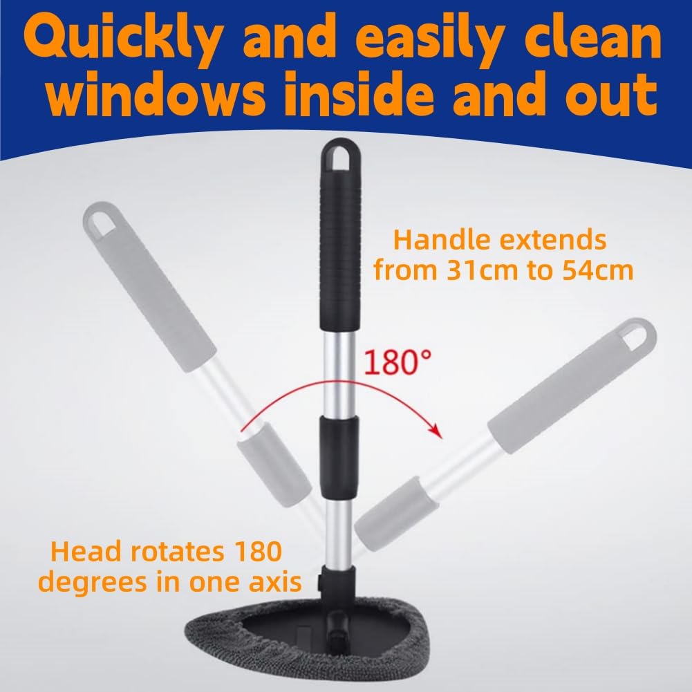 Kit Pulizia Vetri Auto - 7 Pezzi, Spazzola Estensibile, Panno In Microfibra, Pulitore Per Parabrezza - Foto 7