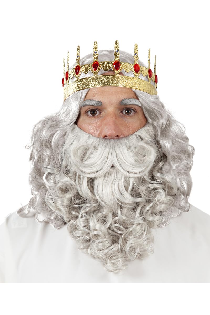 Parrucca e barba Re Mago deluxe - Grigio
