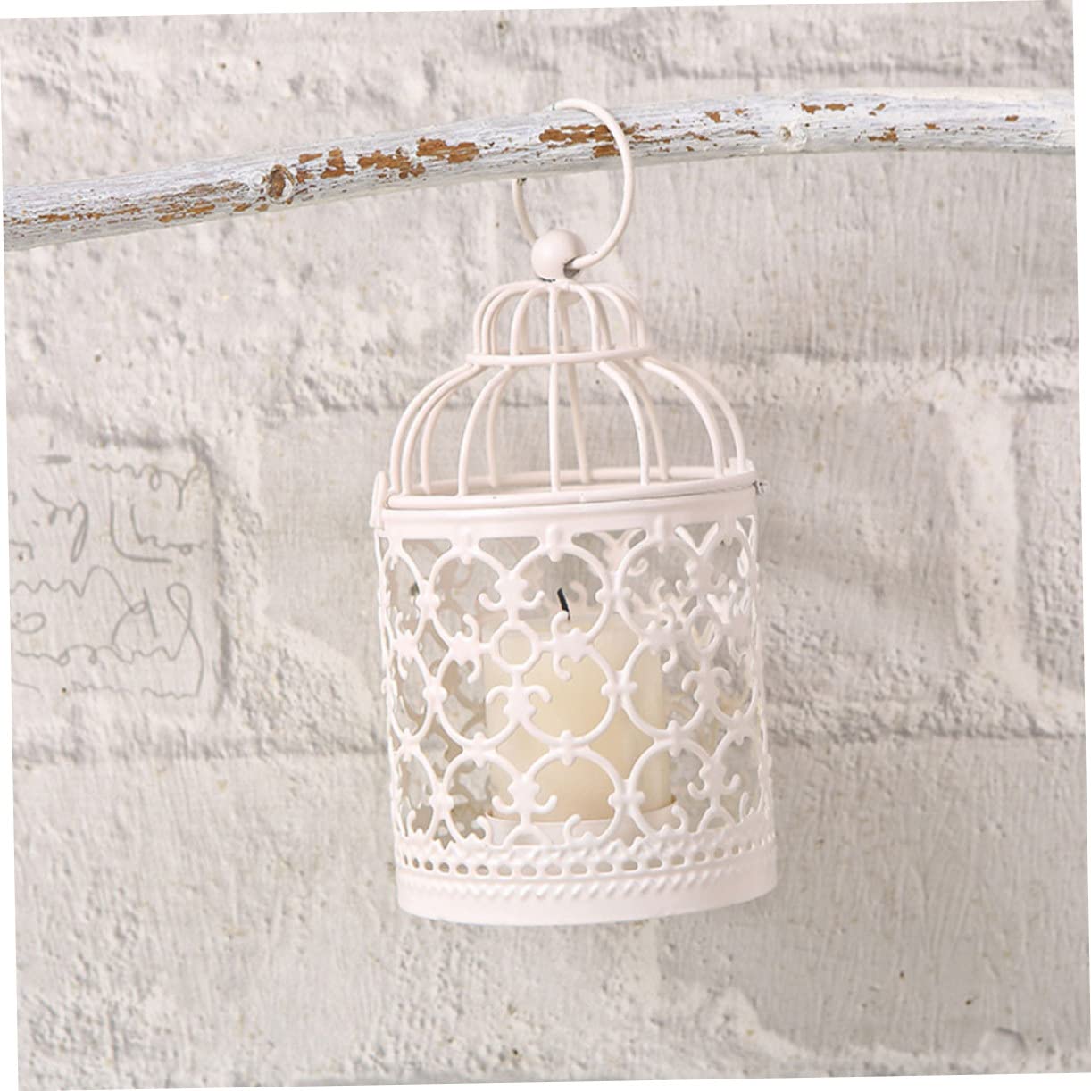Alipis 2 Juegos Portavelas De Jaula De Pájaros Hueca Candle Holder Jaula Pajaros Jaulas Pajaros Candelabro De Pared Sujetavelas Taza De Vela Candelita Hierro Forjado 3 Piezas * 2