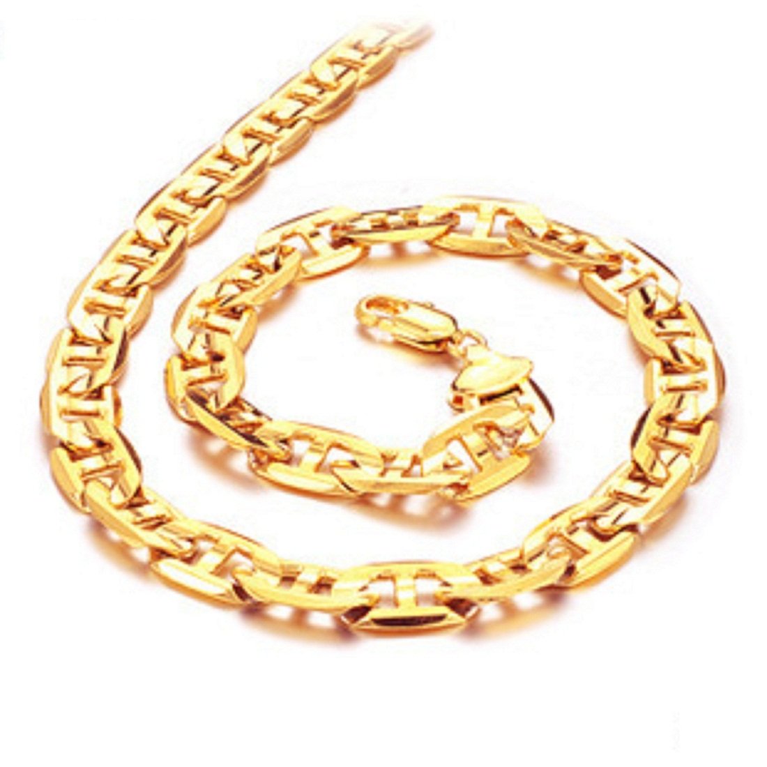 D Factor Electroplating 18K Bully Gold Plated Men's G Shape Necklace 51cm