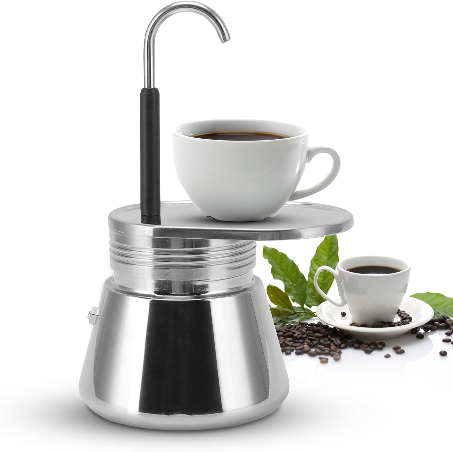 Moka Pot, Aluminum Moka Stove Moka Coffee Maker Moka Stovetop Italian Coffee Maker Coffee Maker Stovetop Espresso Maker for Flavored Strong Coffee, Moka Pot, Aluminum Moka Stove Moka Coffee Maker