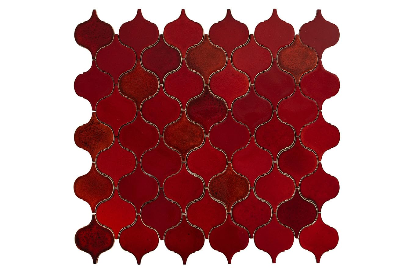 Azulejos cerámicos hechos a mano Arabesque de lava refrescante – Azulejos de mosaico arabesque para cocina, pared posterior de cocina y baño | Un juego de azulejos de pared de cocina – 31 azulejos de