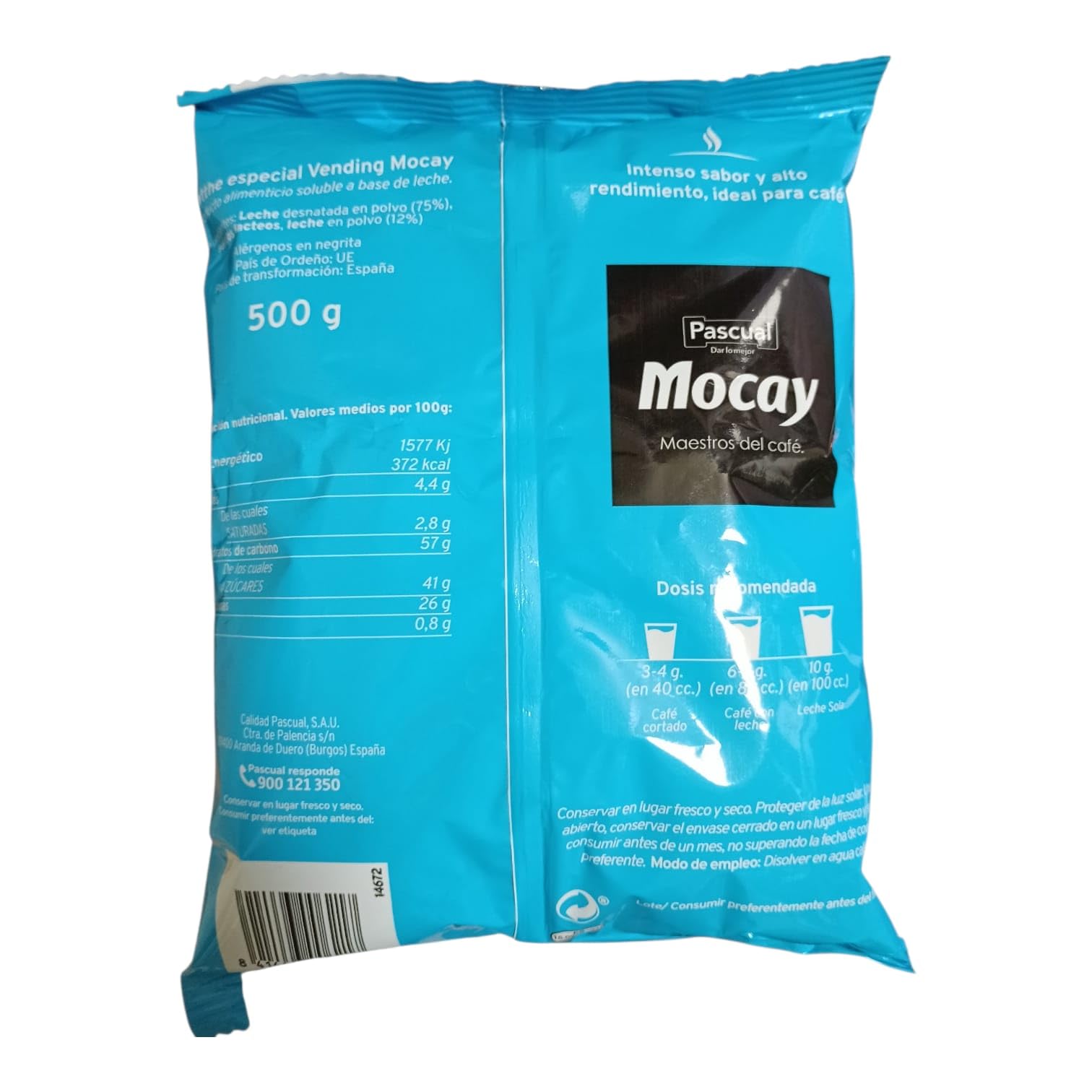Preparado Leche en Polvo 500 g Sin Gluten – Mocay Base de Leche Soluble para Café y Bebidas Calientes