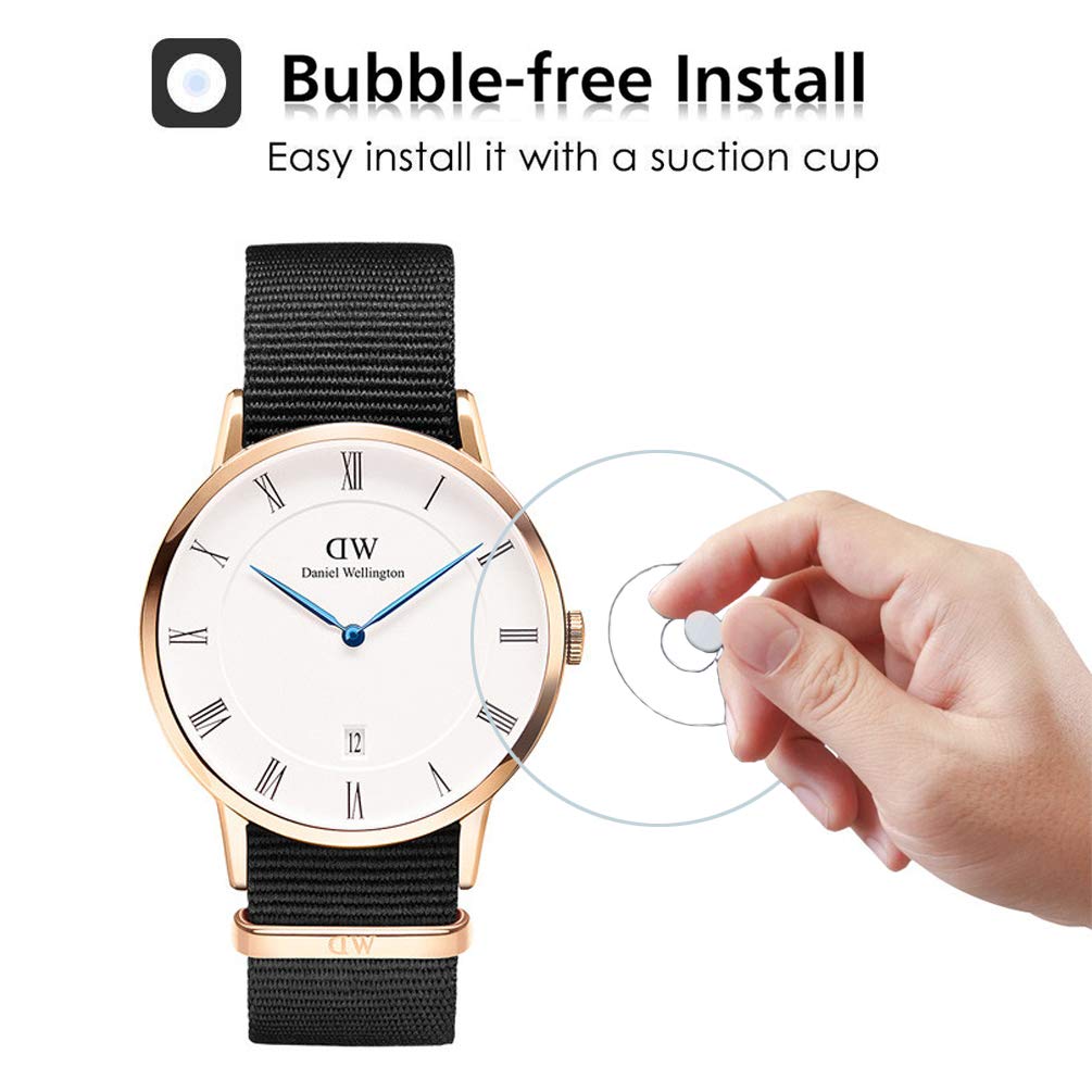 Youniker 3 Pellicole In Vetro Temperato Per Orologio Daniel Wellington 0106DW - 9H, 0,3mm, Antigraffio, Oleorepellente, Facili Da Installare
