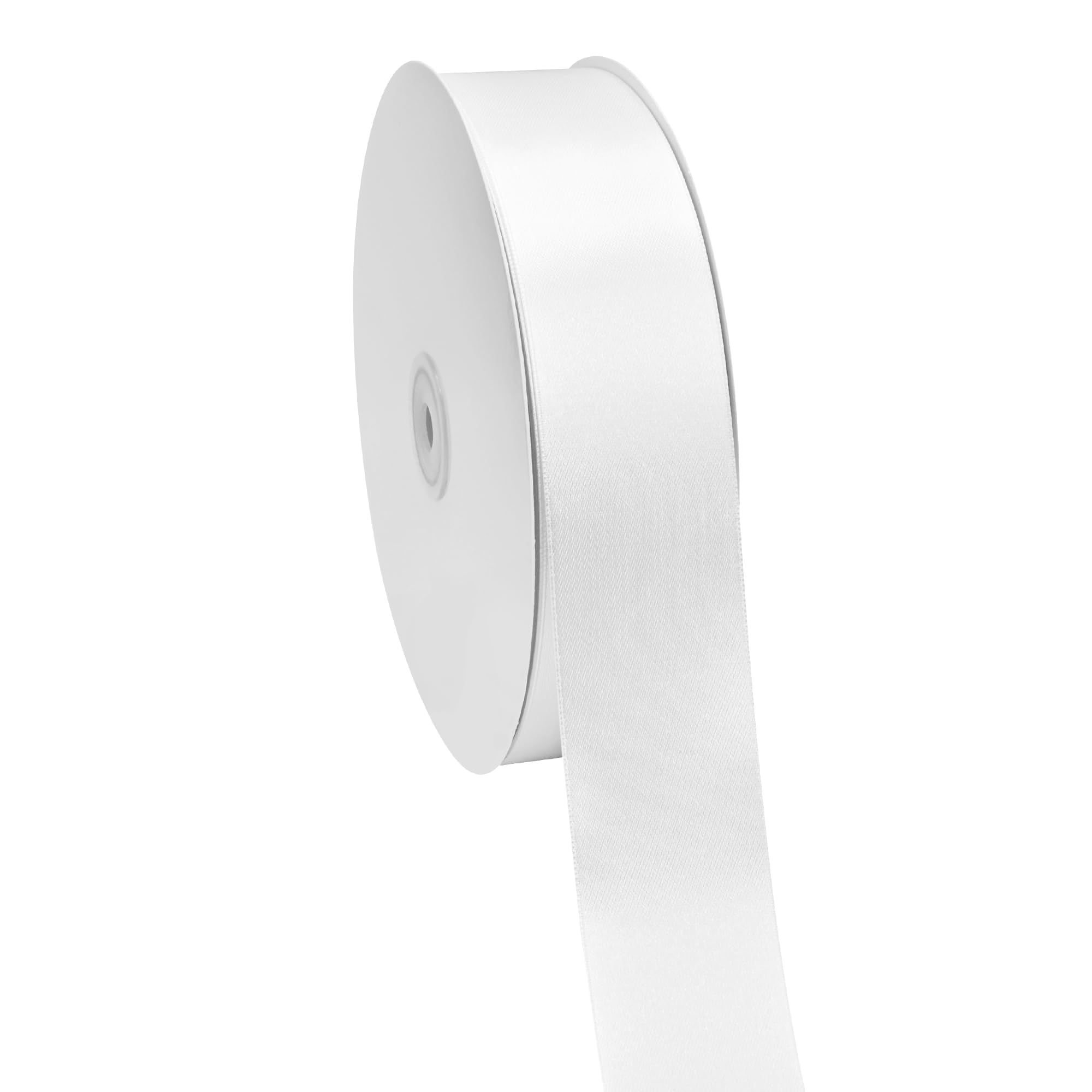 Nastro di raso bianco double face, 3,8 cm x 91,5 m, 100% poliestere, disponibile in diversi colori, ideale per confezioni regalo, artigianato, decorazioni per matrimoni