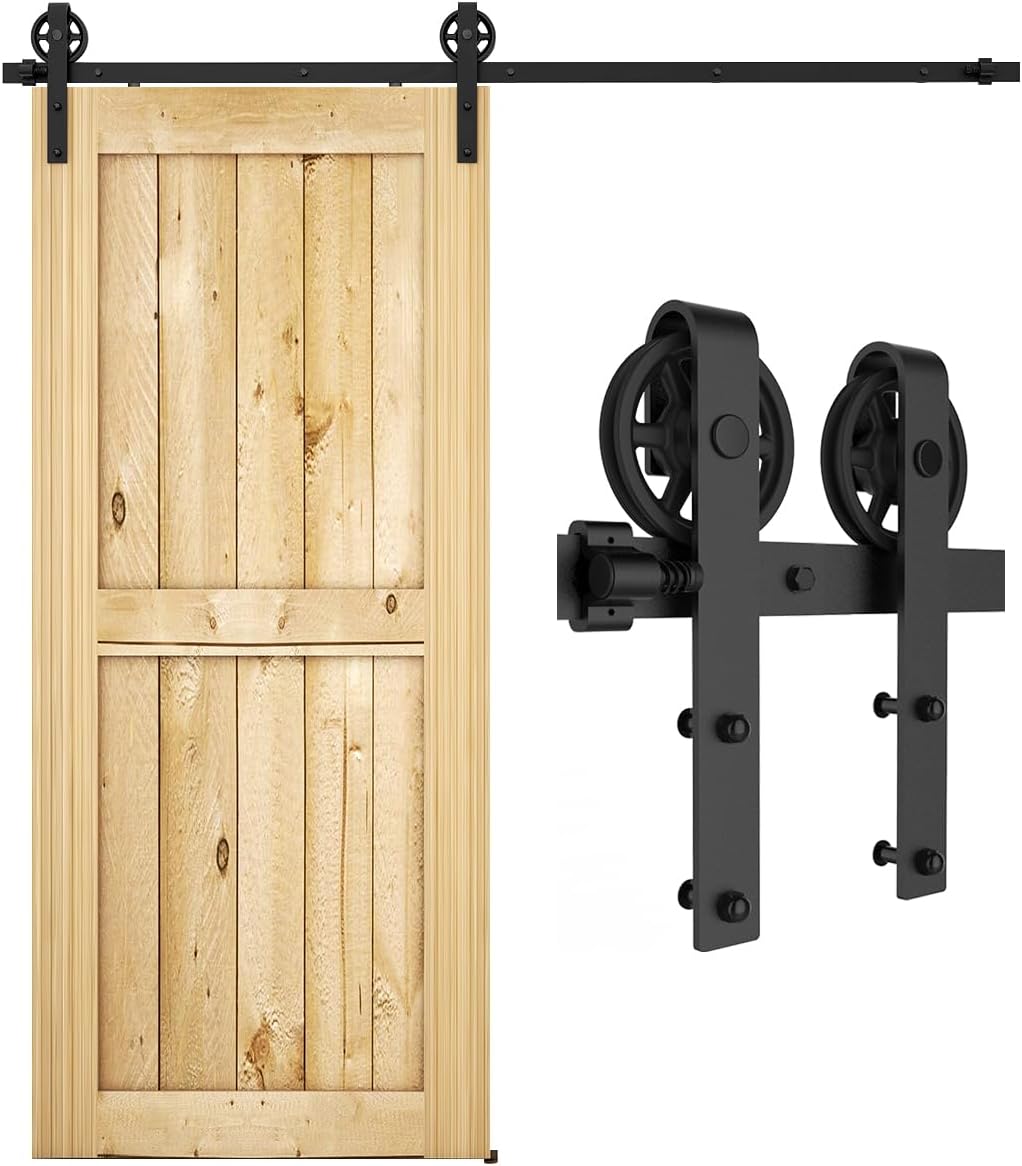 AONAYIOA 8FT Sliding Barn Door Hardware Track Kit for