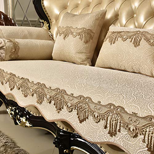 YMMYGI Fabric Jacquard Sofa Cover,Sectional Luxury Sofa slipcover Non-Slip European Sofa Protector Sofa pad Lace Sold by Piece-A 68x120cm(27x47inch)