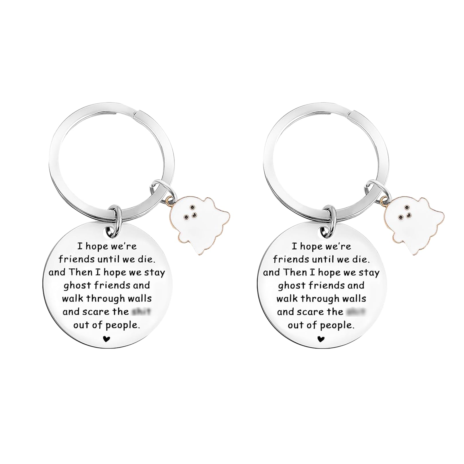 2 PCS Friend Keyring,Friend Gifts for Women Funny Ghost Keychain,Cute Friendship Gift for Friends Sister Girls Classmates Colleague Birthday Christmas Halloween Present Beautiful Keyrings Decoration