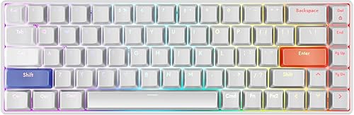 DrunkDeer G65 Rapid Trigger Mechanical Keyboard Magnetic Switch Gaming RGB Compact 65% Size Wired Ghost Prevention, White