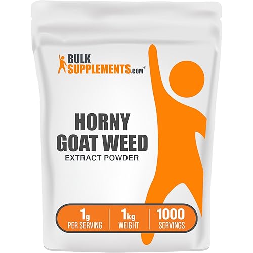 BulkSupplements.com Horny Goat Weed Extract Powder - Herbal Supplements, Horny Goat Weed Powder - Vegan & Gluten Free, 1g per Serving, 1kg (2.2 lbs) (Pack of 1)