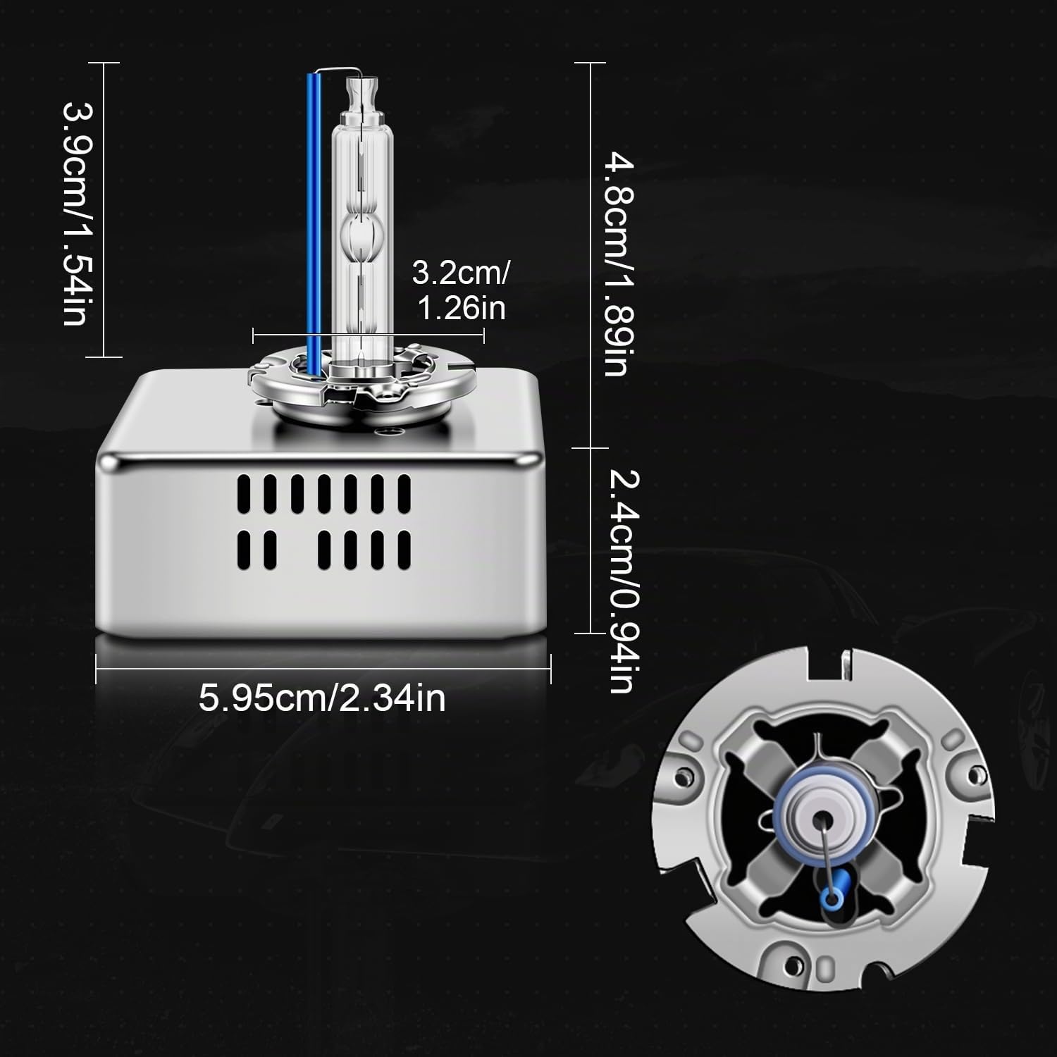 WinPower D5S Xenón Bombilla 35W 8000K HID Auto Lámpara Faro Delantero Azul Base Metálica X-Treme Vision 12 V Kit de Conversión HID, 2 Piezas