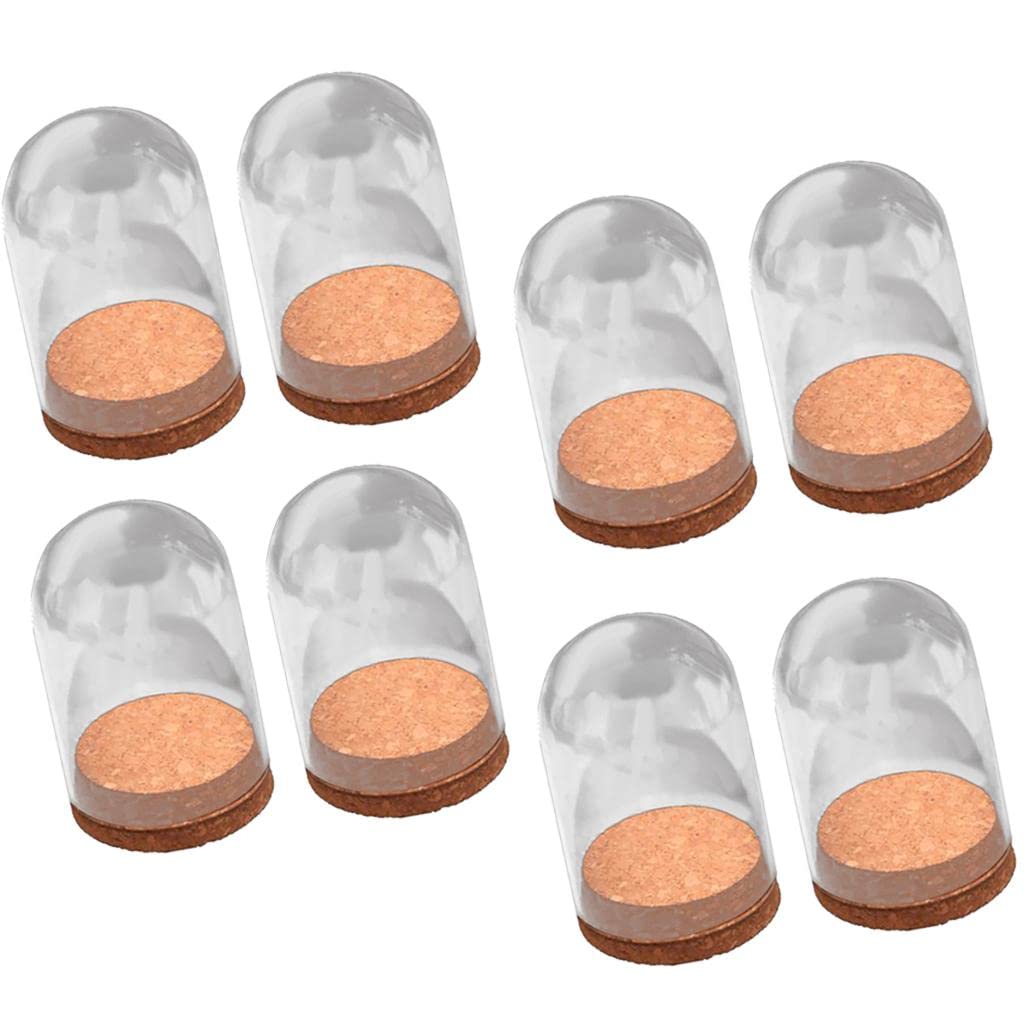 10 Terrarios de Cristal con Tapa de Madera, Ideales como Terrarios Decorativos, Macetas O Adornos para El Hogar Y La Oficina, 8 pcs
