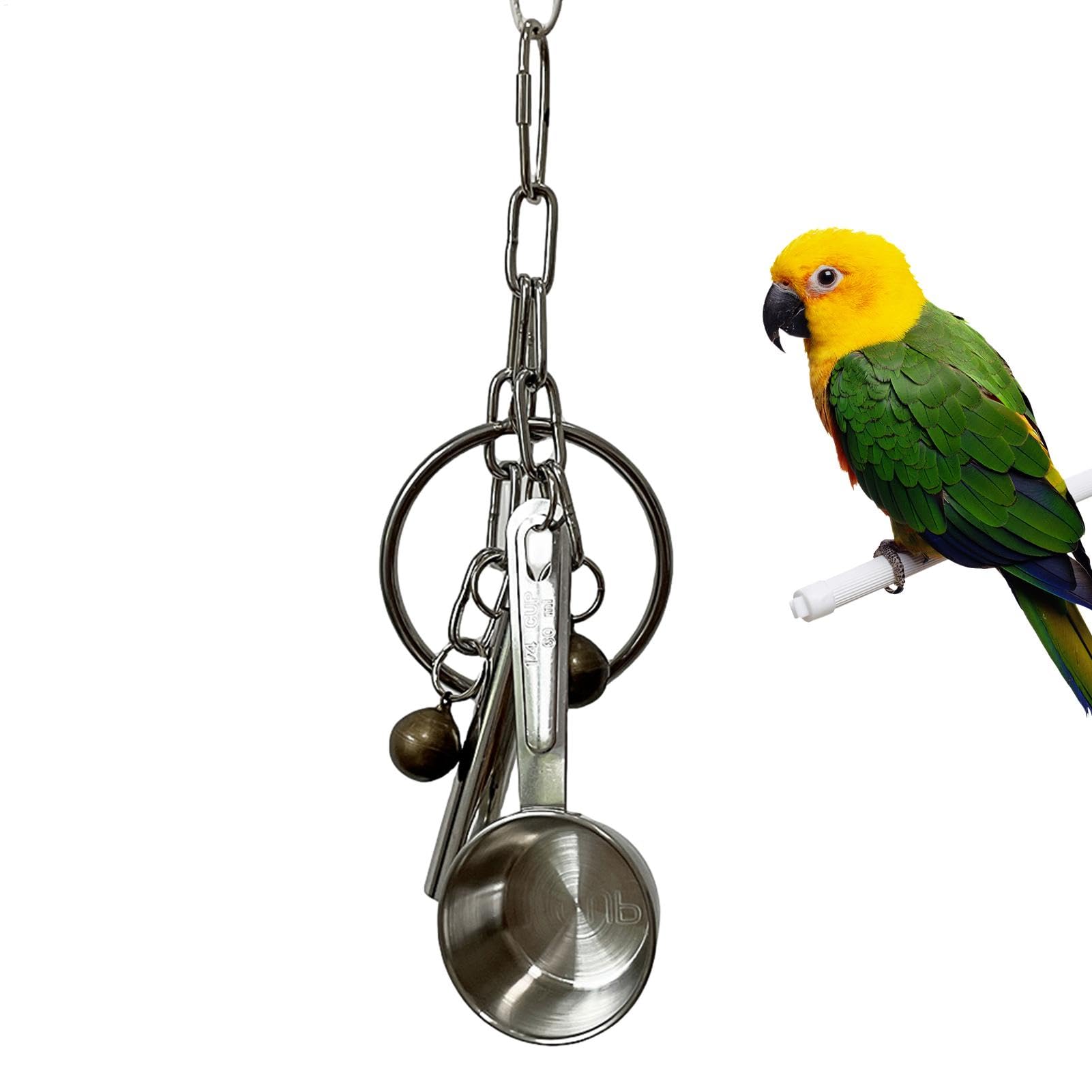 3 Stück Vogelglocken Spielzeug Aus Edelstahl – Hängende Glocke Für Papageien, Sittiche & Vögel, Silber
