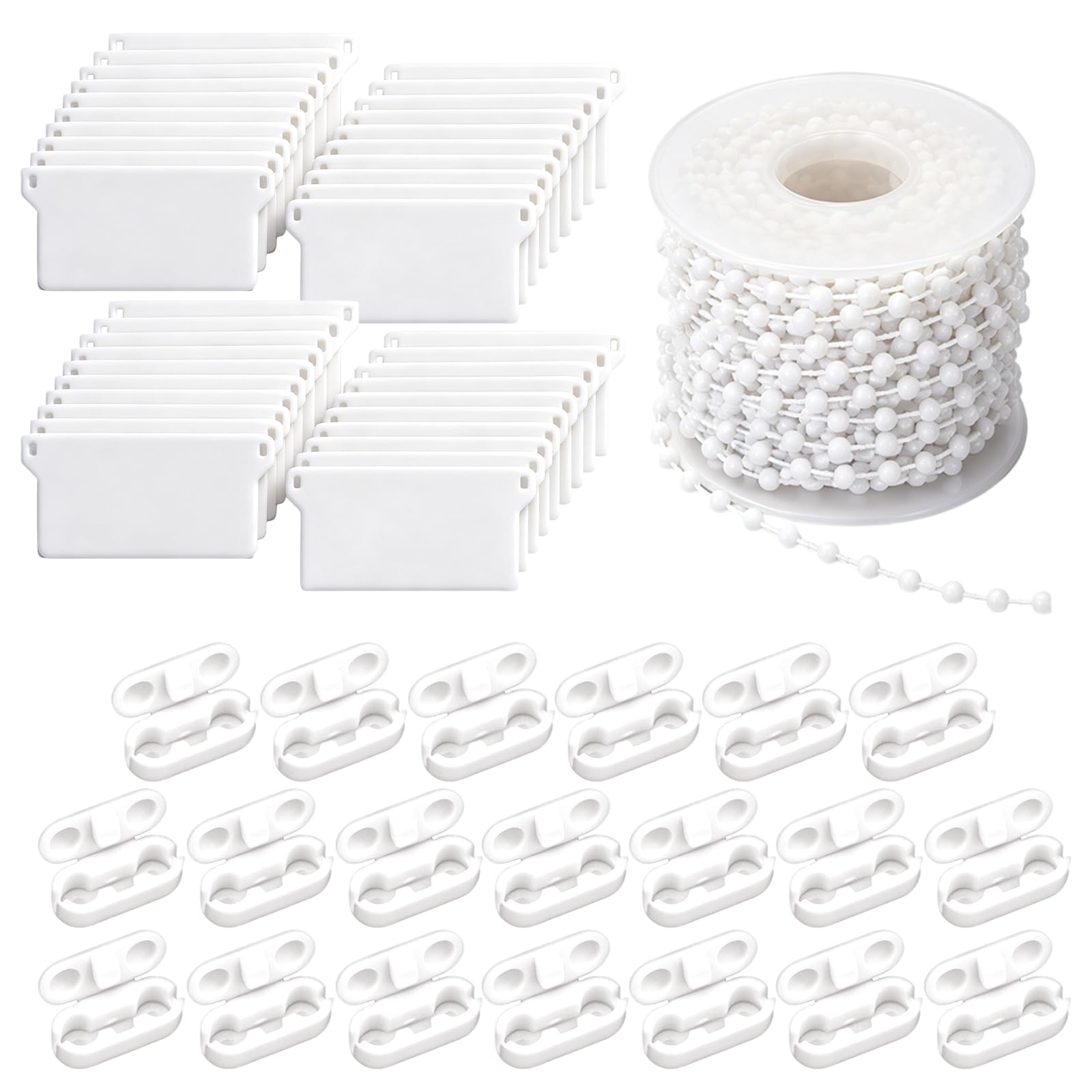 Yuaerbuo 50PCS Vertical Blind Weights and Chains, 89MM Vertical Blinds Slats, Vertical Blind Weight Kit – 50 Weights, 20M Chains, 20 Connectors for Blinds Accessories Parts, Window Blinds Accessories
