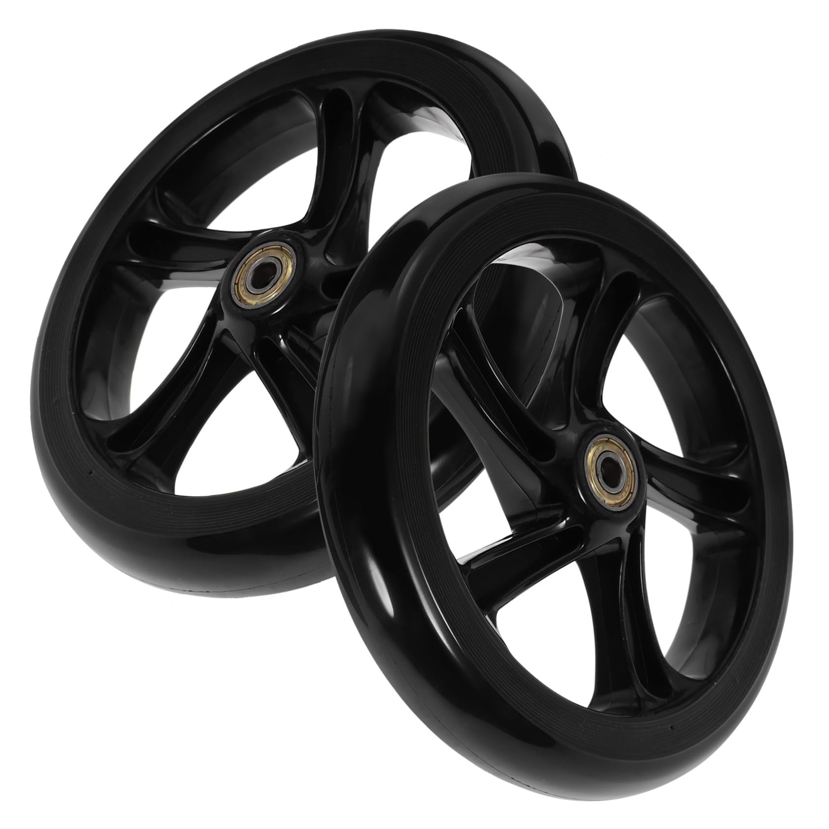 COLLBATH 2 Pièces Roues de Scooter PU Résistantes à l'usure Lot de Roues Flexibles pour Trottinette Fauteuil à et Skate Installation Facile