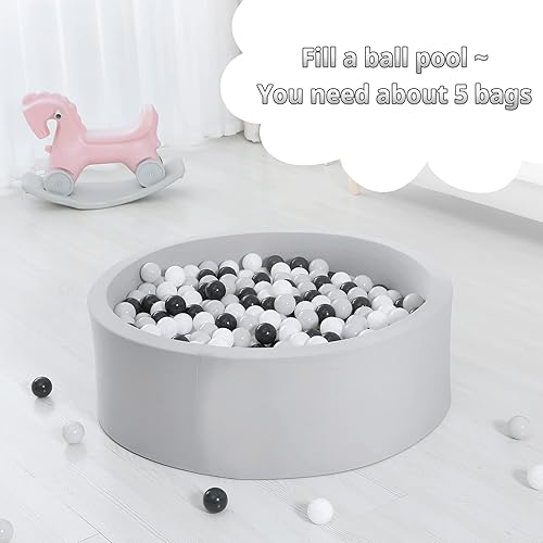 Miniatura 9 de Heopeis Pelotas de plástico sin BPA, sin ftalatos, no tóxicas para niños, para fiestas, fiestas de cumpleaños y piscina, tienda de campaña.