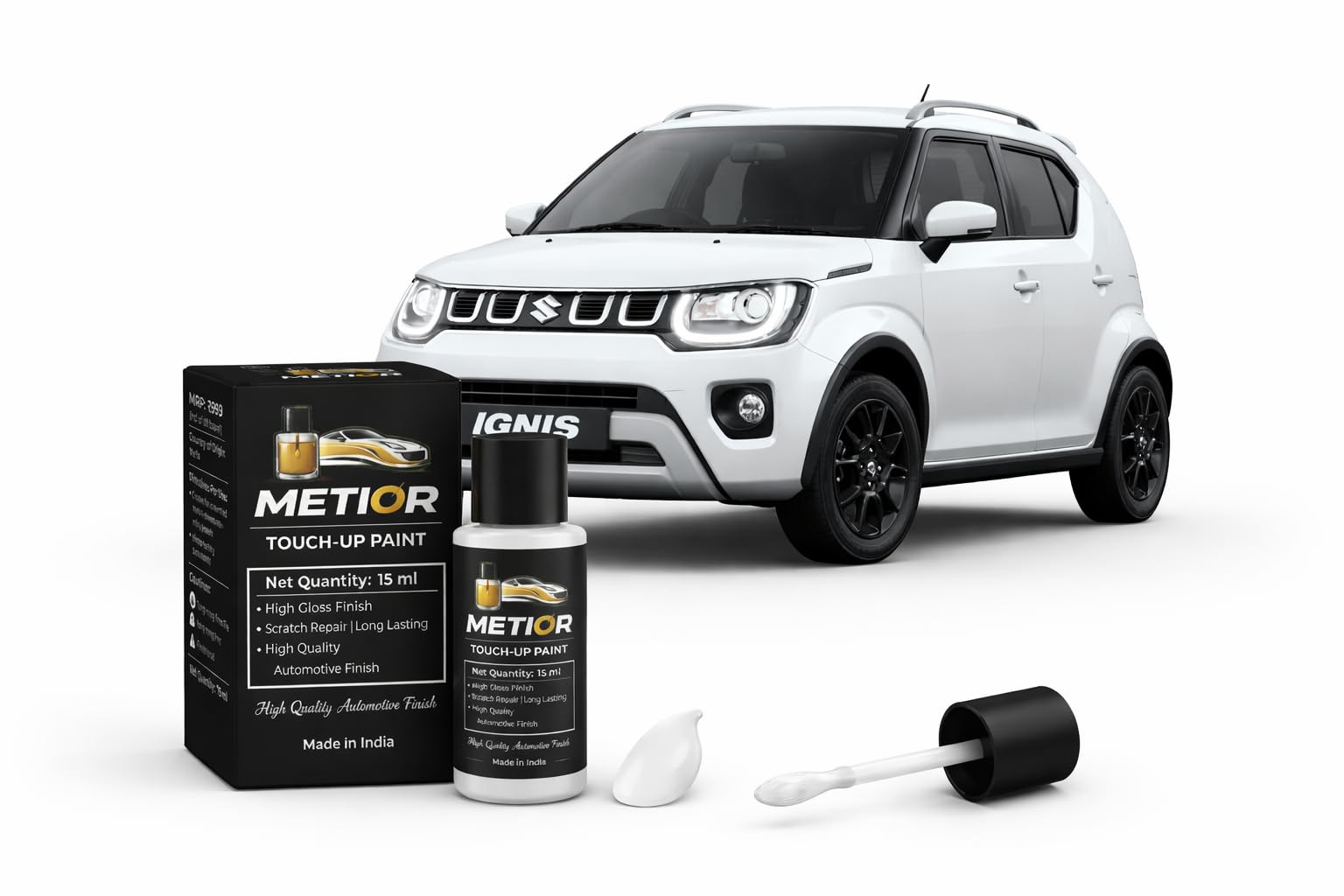 Maruti Suzuki Ignis Pearl Arctic White (ZHJ) Touch Up Paint Pen | OEM Factory Color Match | Professional Scratch Remover | Quick Dry High Gloss Finish | Stone Chip & Minor Damage Repair | Anti-Rust Protection | DIY Automotive Touch Up | 18ml | Pearl Arctic White (ZHJ)-image-24