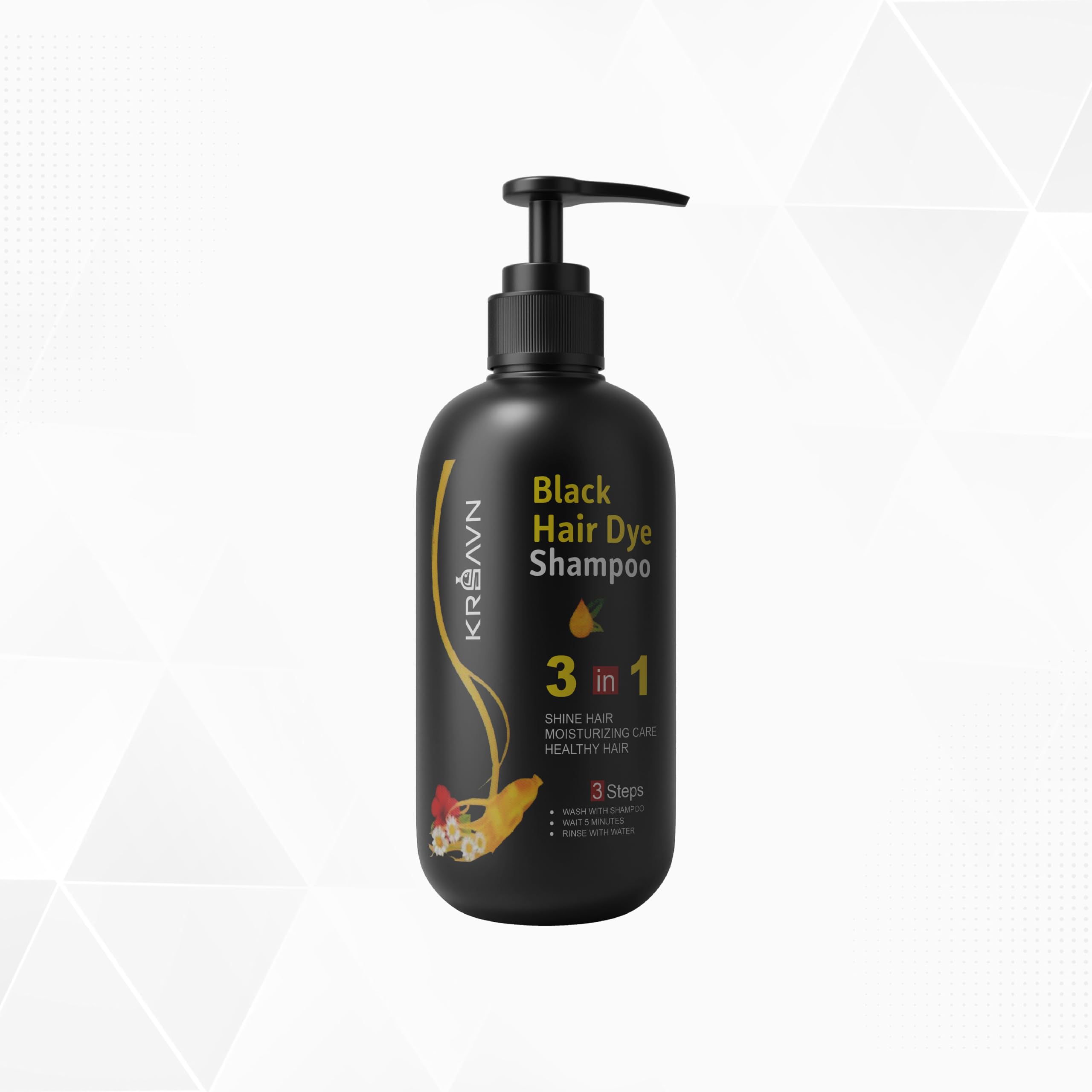 Buy KRSAVN Instant Black Hair Dye Shampoo 3 In 1 Quality Enriched