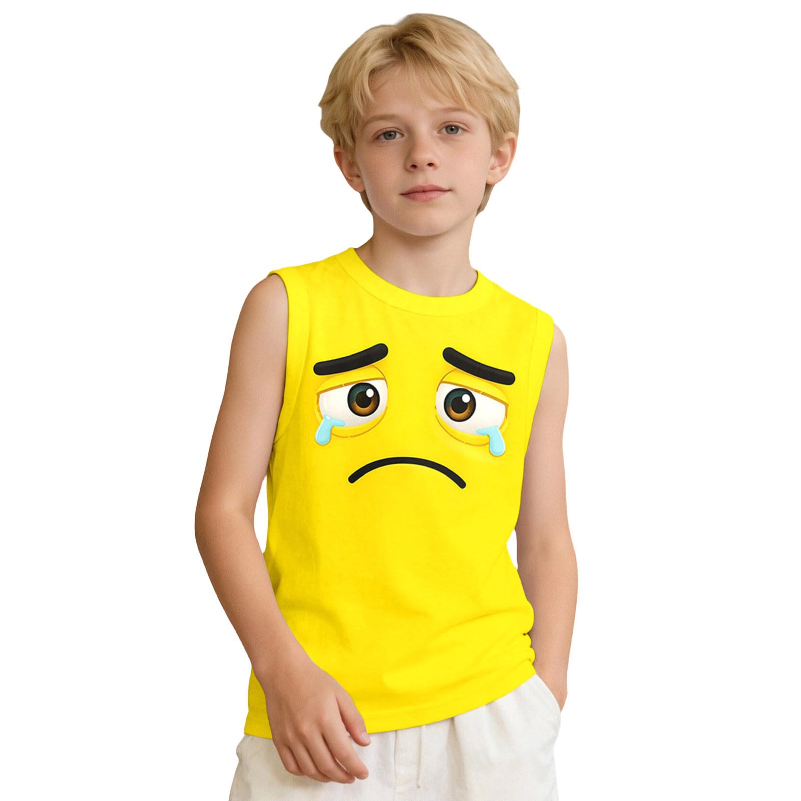 Generico Canottiera Bambina Canotta Senza Maniche con Stampa Cartoni Animati per Bambini Abbigliamento Casual Estivo Giocoso Traspirante