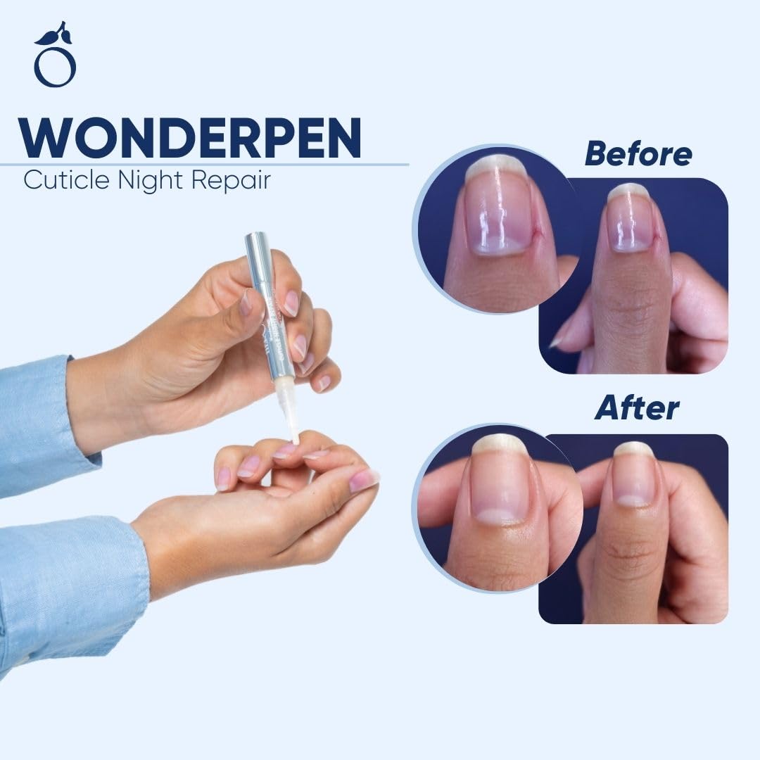 Herome Combi-Pack Repousse-Cuticule, Lime à Ongles en Verre Format Voyage & Stylo Magique Pour Cuticules (Cuticle Pusher, Glass Nail File Travel-Size & Cuticle Night Repair (Wonderpen))
