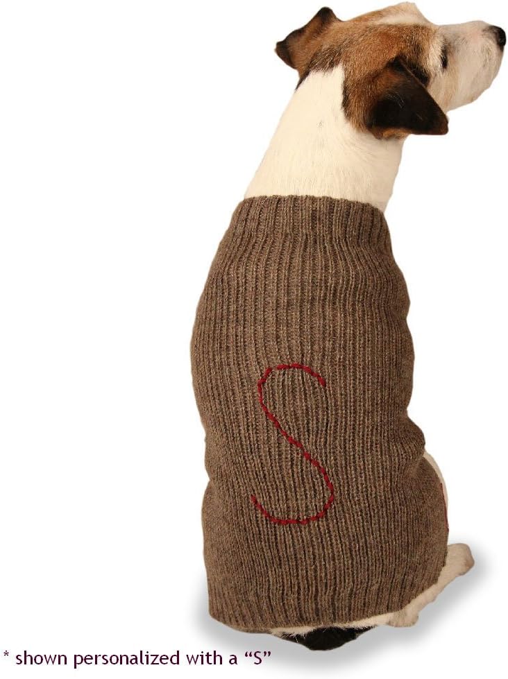 Ribbed Dog Sweater: Natural Hand-Loomed Sweater Made from 100% Soft Alpaca (Medium)