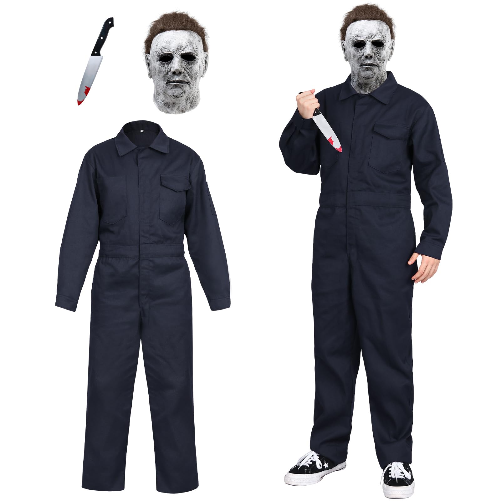 Alaiyaky Halloween Horror Killer Role Play Bodysuit (Style A, M)