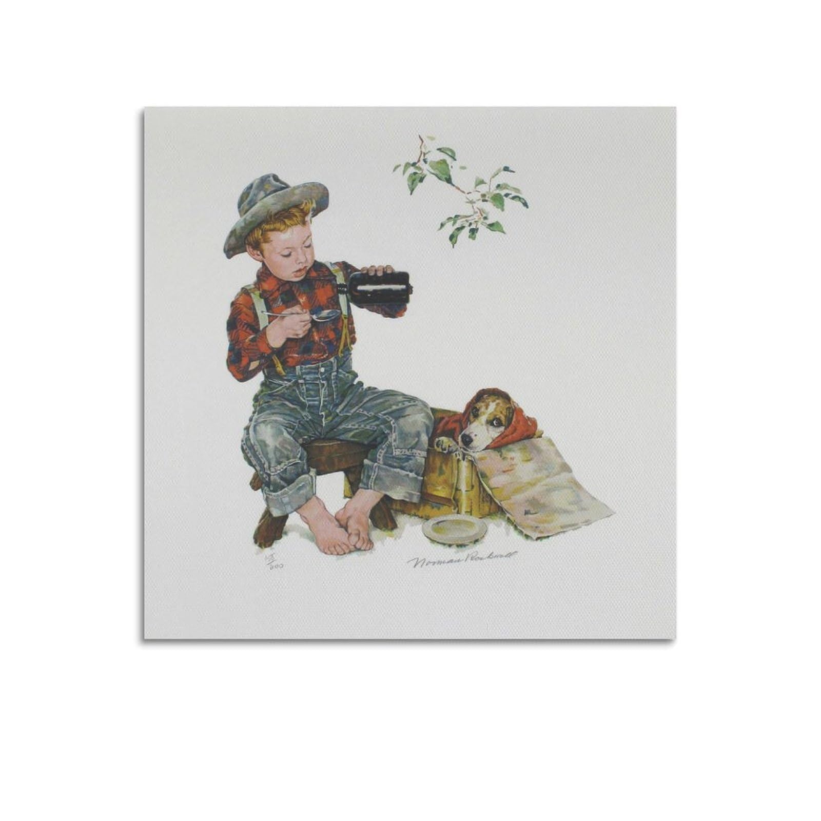KANGZENG Norman Rockwell Painter Works (Mysterious Malady) Art Posters Home Decor Wall Art Hanging Picture Print Bedroom Decorative Room Aesthetic 16x16inch(40x40cm)