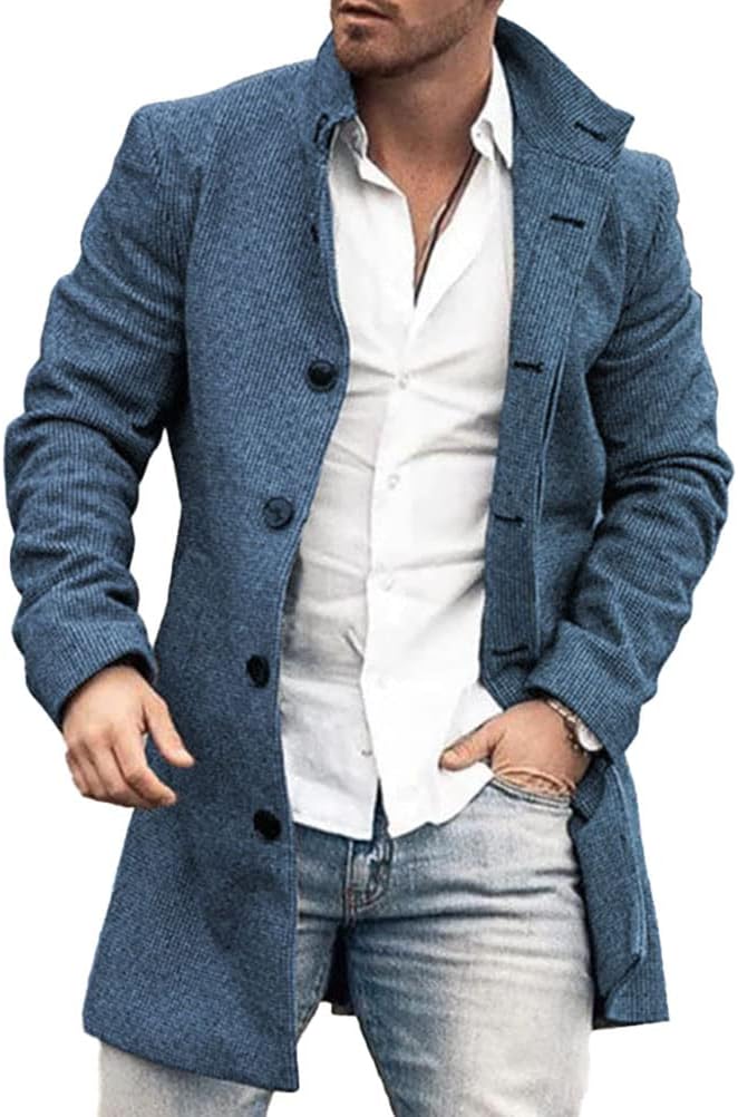 Hogan Uomo Giacca Uomo Trench Scozzese Monopetto Cappotto Lungo